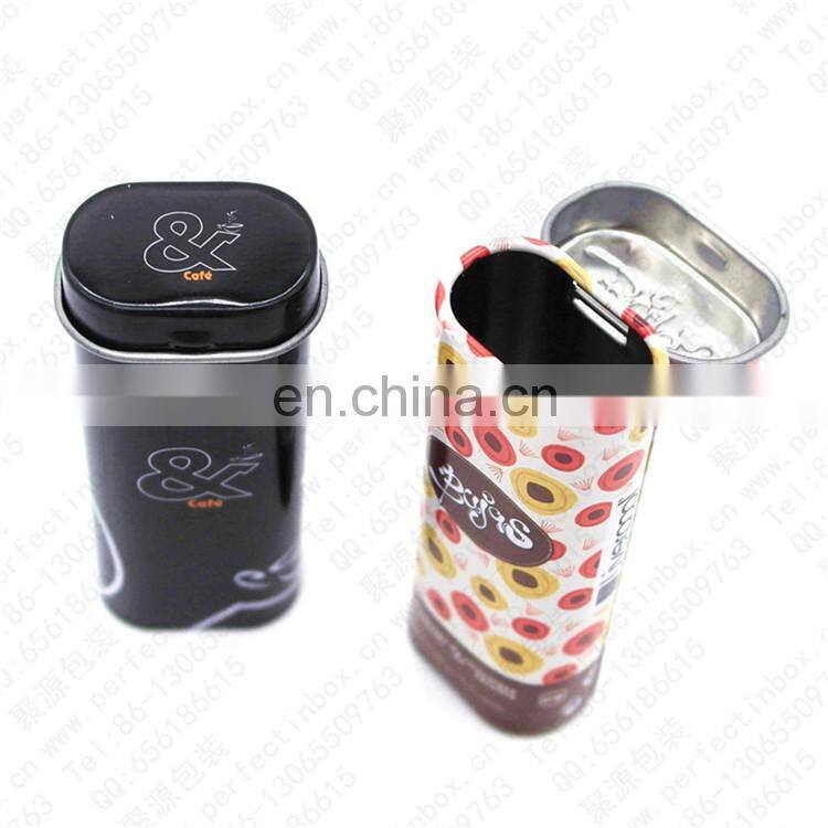 High quality small mint metal tin box can for candy packaging with hinged lid wholesale