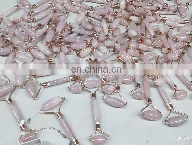 Slim Chin Rose Quartz Facial Massage Natural Pink xiuyan Jade facial roller massager