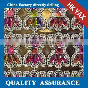 0113L High Quality bowknot rhinestone trimming mesh,rhinestone trimming mesh for dresses,wholesale rhinestone trimming mesh