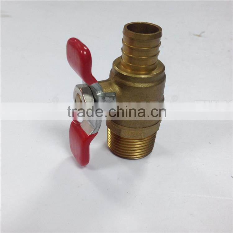 Trade assurance 3/4" butterfly handle forged brass male ball valve for heater system