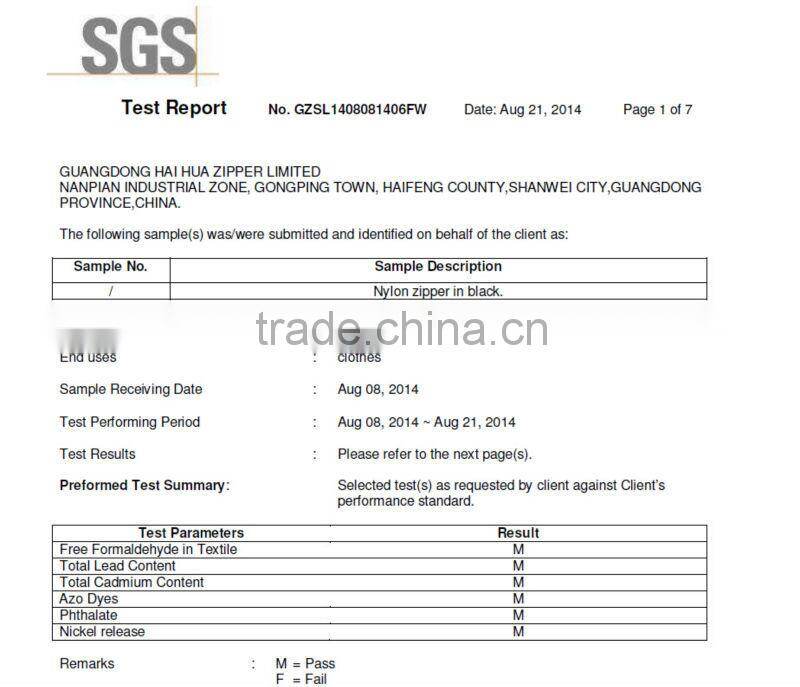 #7 zipper roll camouflage bottle green color tape nylon zipper