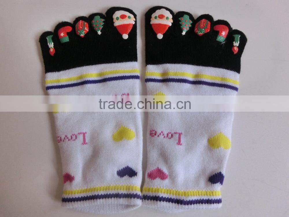 2016 children's knit five toe socks cartoon socks