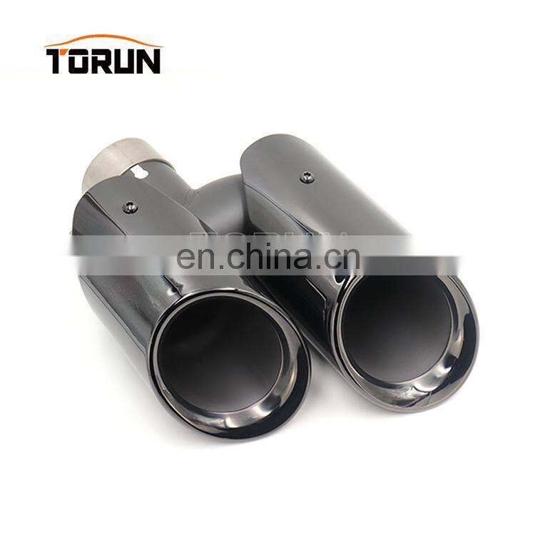 New style Universal carbon fibre chrome exhaust tip for porsche 14-16 Macan Round Chroming Black