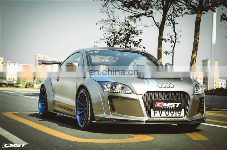 Wide body kit for Audi TT CMST style front bumper wide flare carbon fiber front lip rear diffuser side skirts exhaust facelift