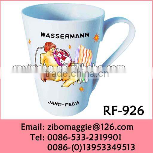 Cone Shaped Coffee Mug with Zodiac Design for Promotional Mug for Wholesale
