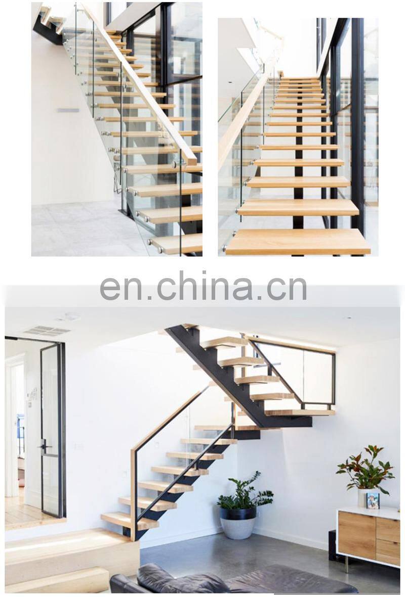 cheap price mono stringer carbon steel wood open riser winder staircase