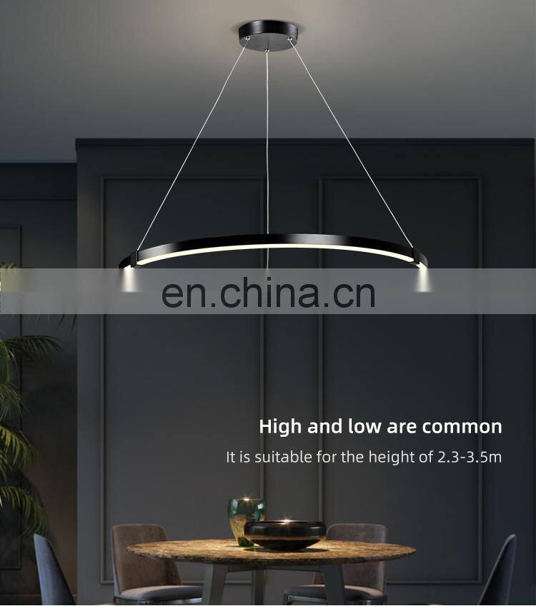 HUAYI New Arrival Living Room Indoor Decoration Hanging Circular LED Modern Pendant Light