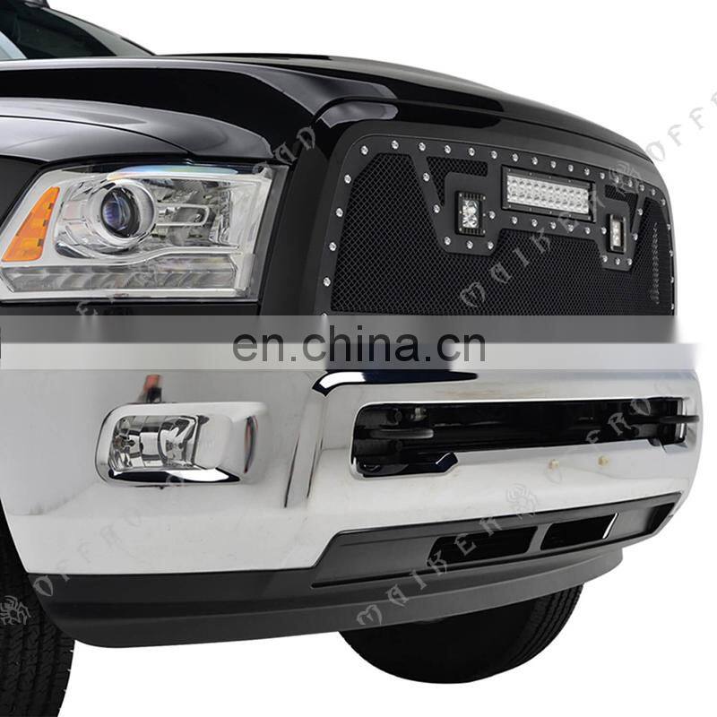 Black Mesh Stainless Steel Wire With LED Packaged Grills For Dodge Ram 2500 3500 cars accessories 2013 - 2016