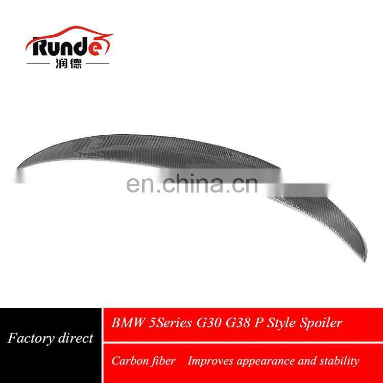 Runde G30 G38 P Style Auto Accessories Carbon Fiber Rear Spoiler Wing for 2018-2020 BMW 5 Series G30 G38 Spoiler