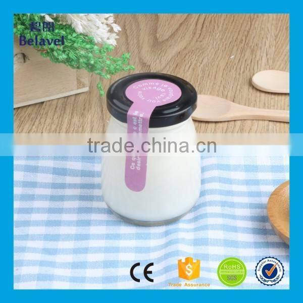 100ml glass yogurt milk bottle clear glass pudding bottle with screw cap