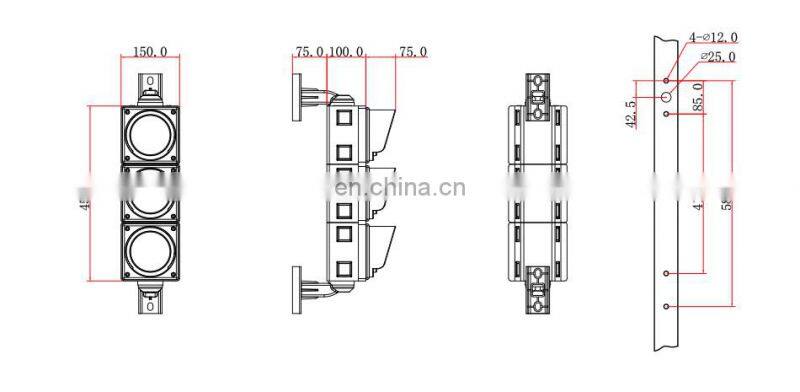 Wireless Controller 3x100mm LED Traffic Light Red Amber Green LED Traffic Signal Light Remote Controller