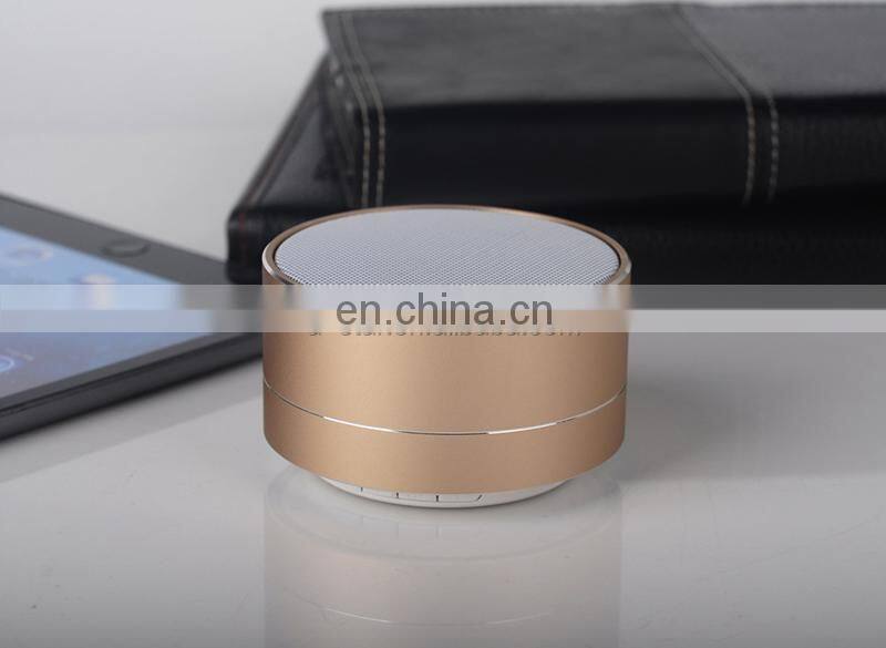 Factory wholesale A10 FM LED Portable Mini Metal blue tooth Wireless Speaker