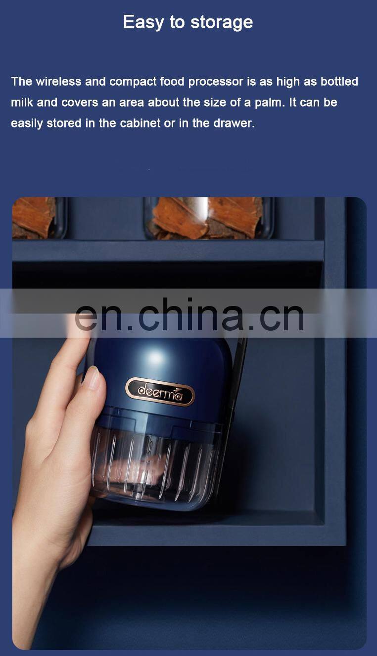 Original Deerma JS200 electric grinder Mini wireless portable food processor for domestic garlic paste, ginger paste, pepper, pe