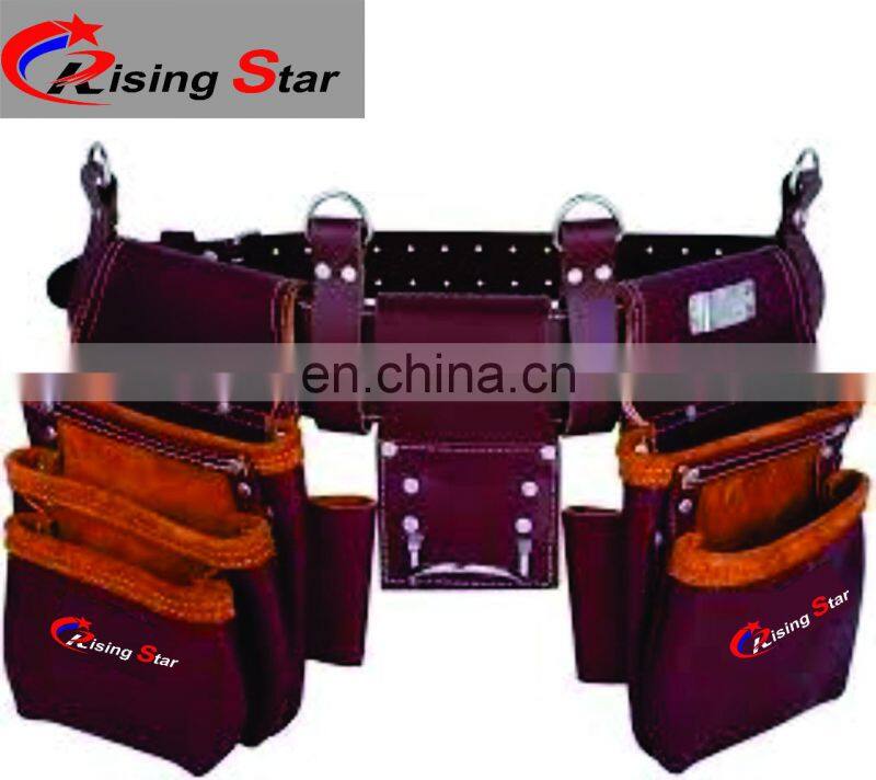 Customized Multifunction Heavy Duty PU Leather Plumbers Waterproof Workforce Waist With Belt Tool