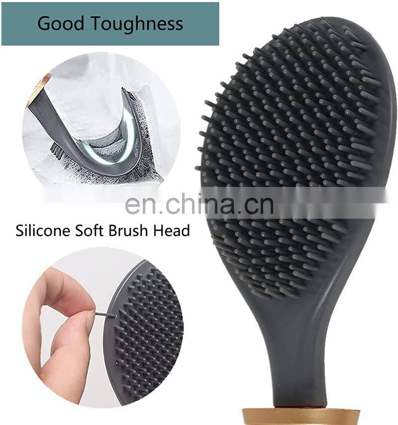 Silicone Toilet Brushes With Holder Set Wall-Mounted Long Handled Toilet Cleaning Brush Modern Hygienic Bathroom Accessories