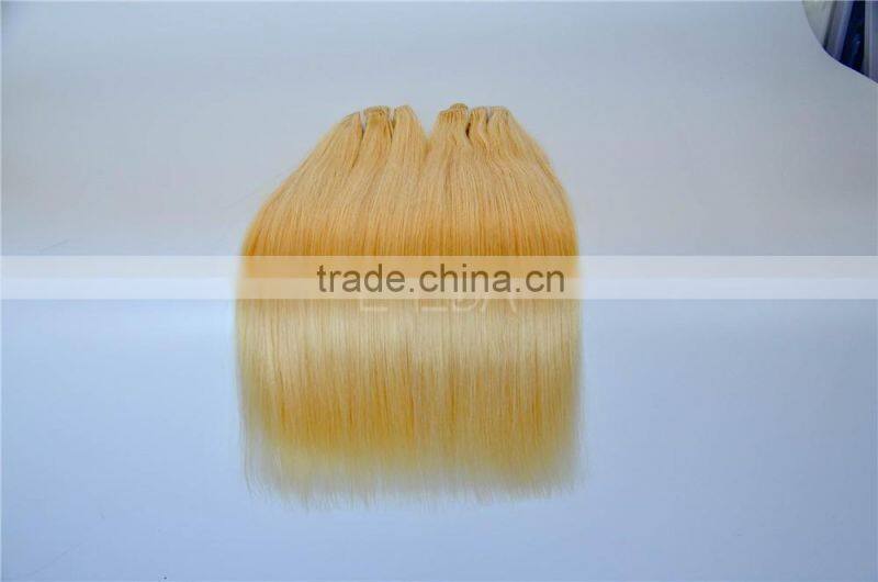 Dark ash blonded virgin Asian remy hair golden blonde remy hair weft