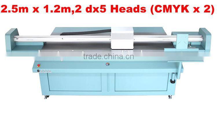 Galaxy UD-2512UFW 2.5 x1.2m uv flatbed printer with white color for Wood ,Glass,Aluminum