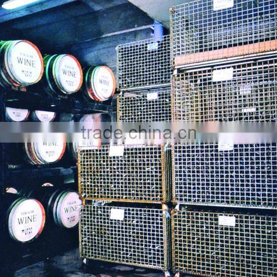 Warehouse storage steel collapsible wire mesh box