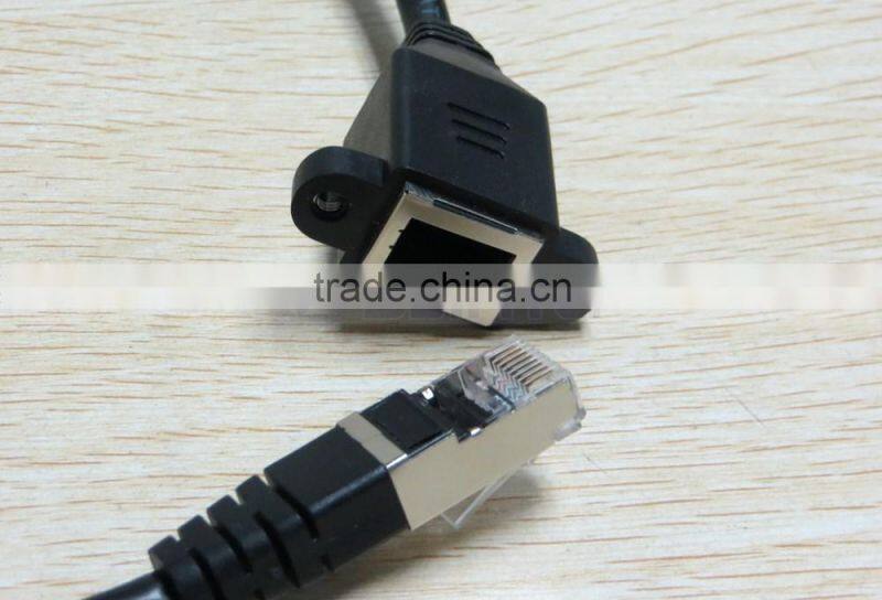 30cm/1M RJ45 Male to Female Screw Panel Mount Ethernet LAN Network Extension Cable