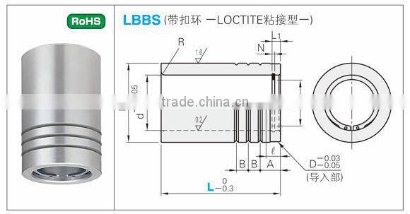 Ball bearing guide bushing LBBS (With snap ring )