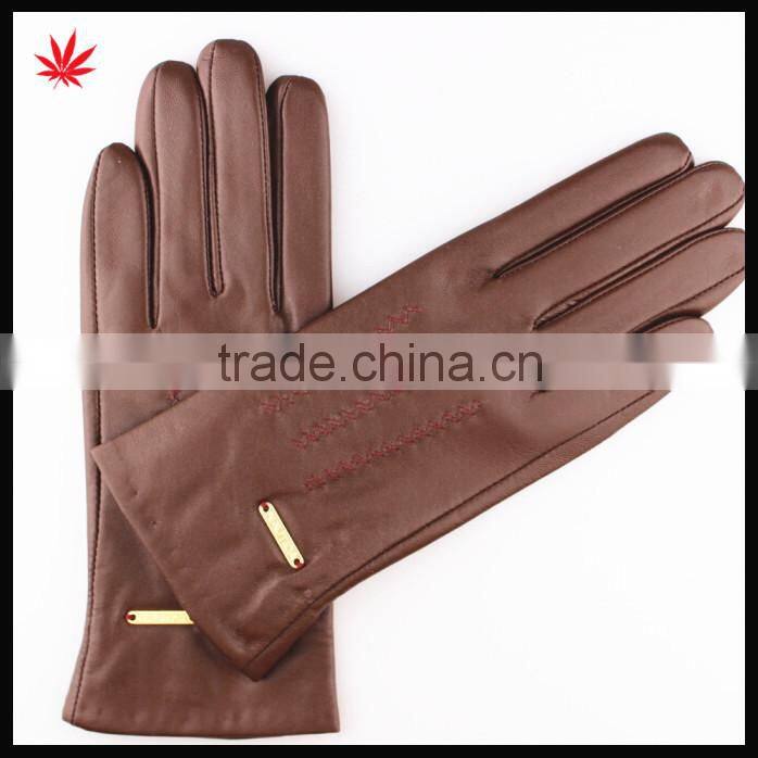 2016 Lady's fashion leather gloves nappa sheepskin leather gloves