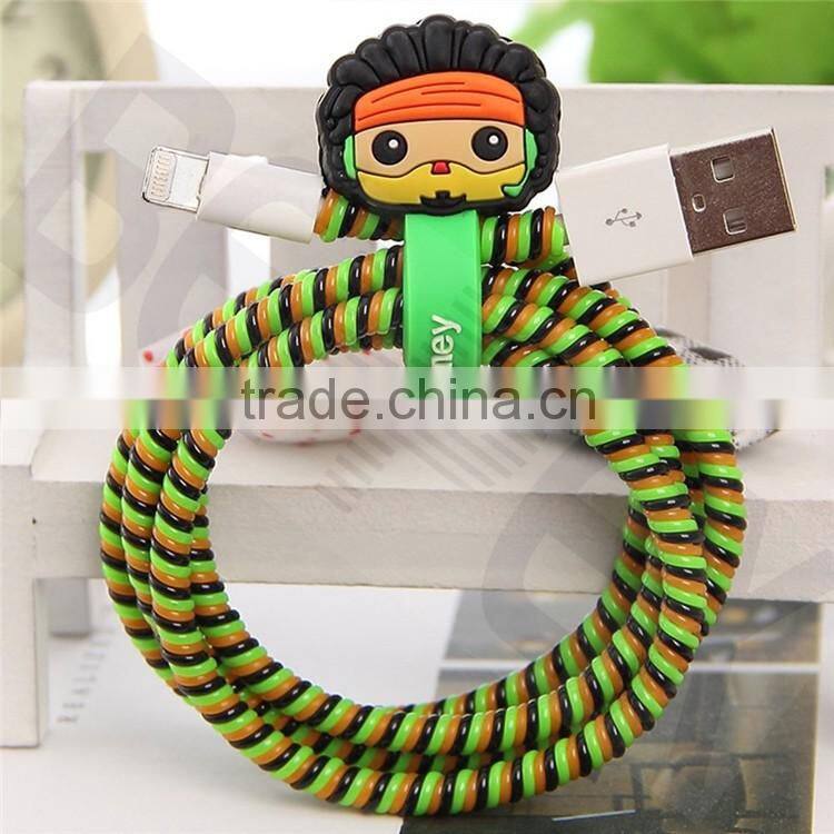 DIY Carton Spiral Protector USB Multi Charger Data USB Cable for IOS