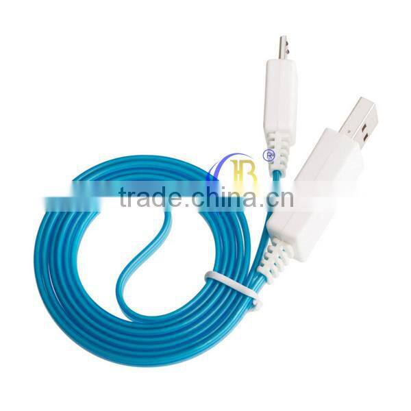 Hot! LED micro usb cable with led light led usb cable For Samsung