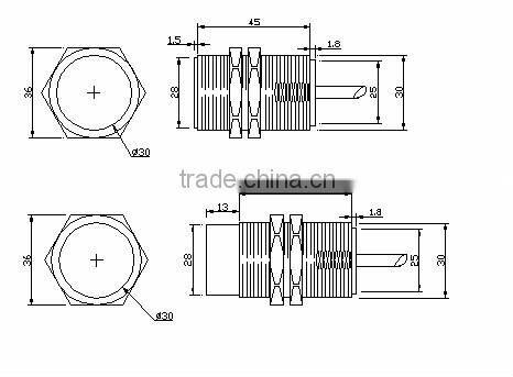 Metal Tubular M30 / Unshielded / AC 24~260V / AC 2-wire / Sensing 15mm / Cylindrical Inductive Proximity Sensors