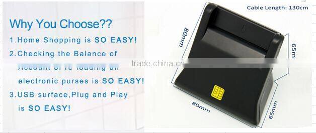 Amaxtek Black Desk Single Slot USB Smart Chip Card Reader