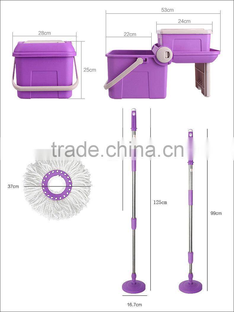 Folding rotary 360 degree hand press pole barrels magic mop
