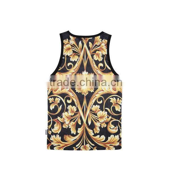 Lightweight mesh fabric for sublimation tank top/custom tank top/free design wholesale tank top