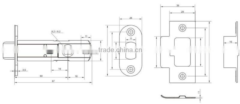 Bathroom Mortise Tubular Latch Lock