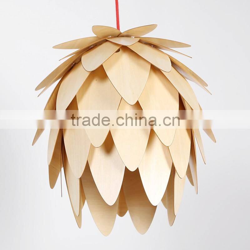 Wooden LED pendant light JK-8005B-29 2016 New Design Artichoke wooden bamboo pendant lighting