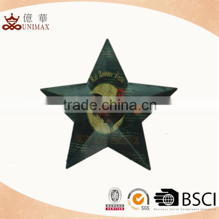 Cheap price rooster theme five point star plaque with hot sale