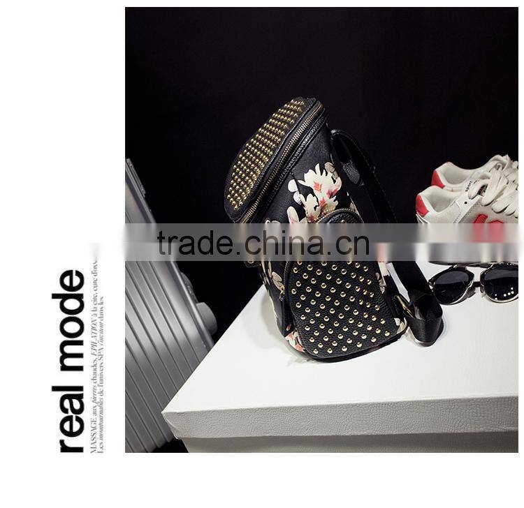 women butterfly printed backpack fashion rivet school bags
