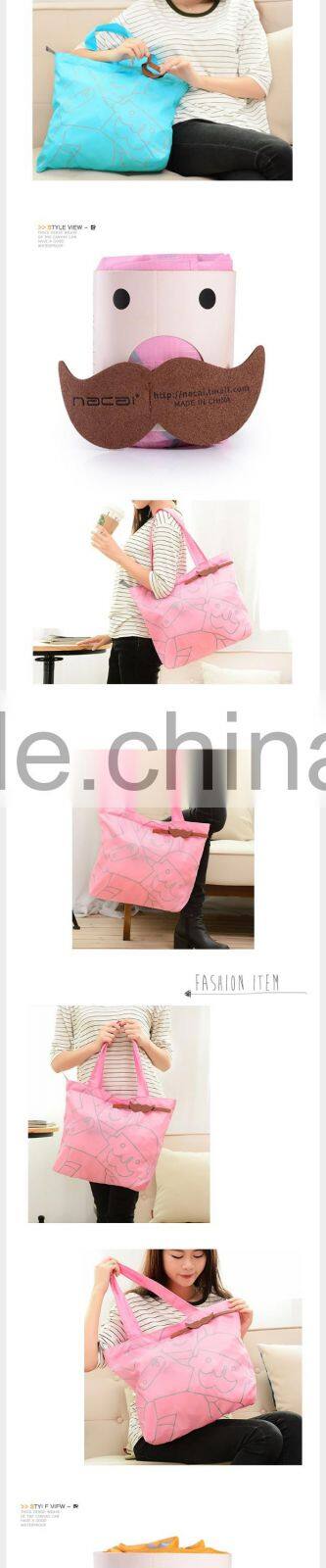 Newest beard shape folding recycle shopping bag women handbag