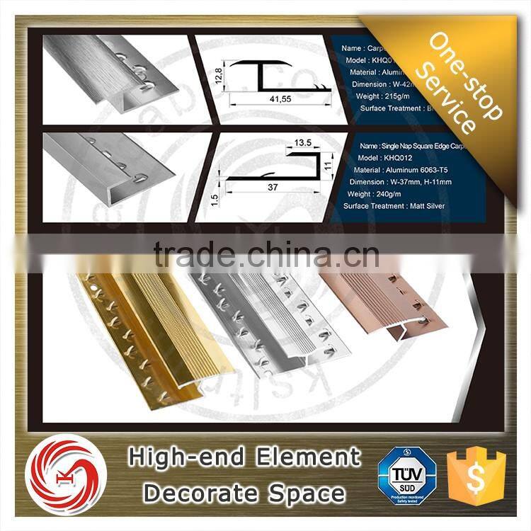 Chromed bright durable edge floor trim aluminium carpet tile edge trim