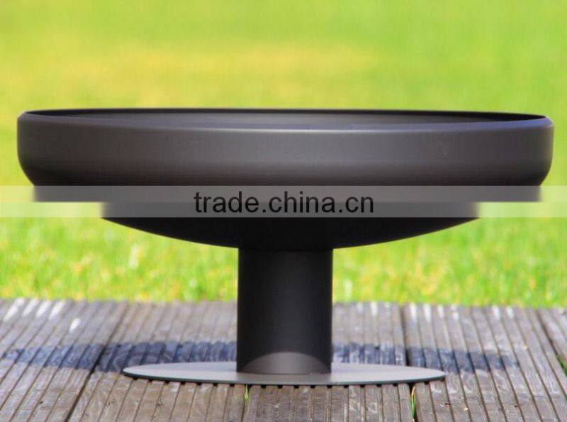 Outdoor heating BBQ grill fire bowl with round stand base