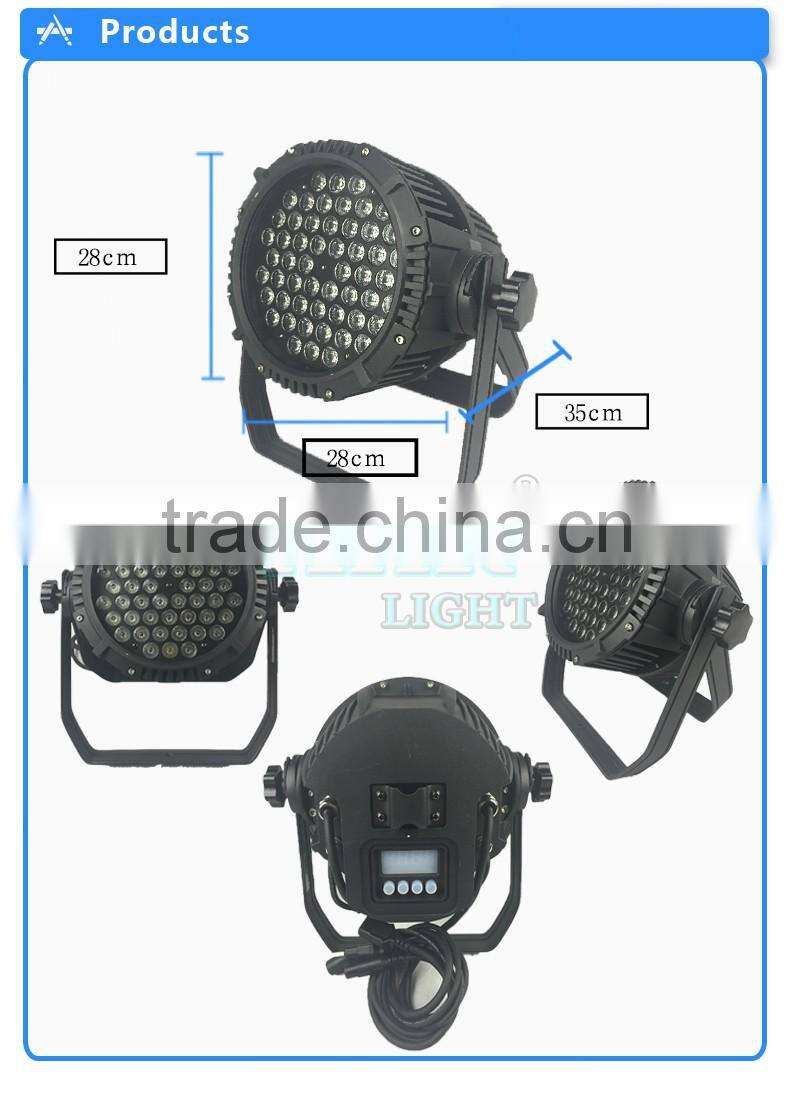 Pro 54pcs x 3w led par Outdoor waterproof led rgbw par light