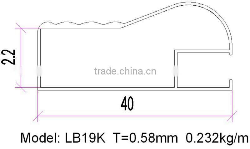 wooden grain aluminum frame for Kitchen Cabinet series aluminium profile