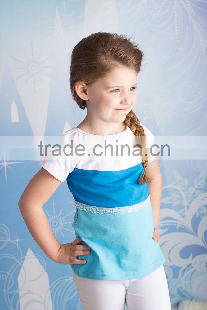 Unique Fun kids girls t shirt flutter sleeves t shirt kids wholesale