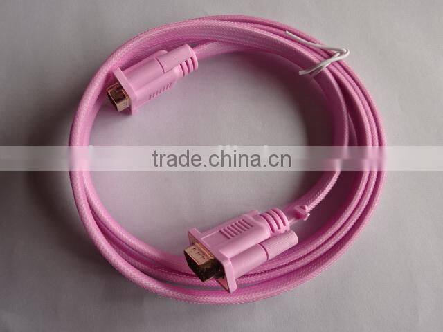 Got selling gold connector flat VGA cable