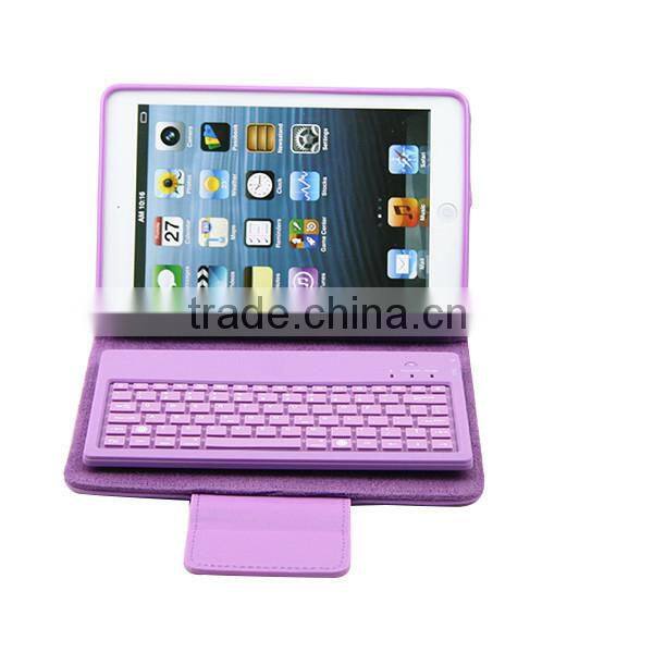 For Apple iPad Mini Stand Leather Case Cover With Removable Bluetooth Keyboard Bluetooth 3.0 keyboard technology, keyboard can