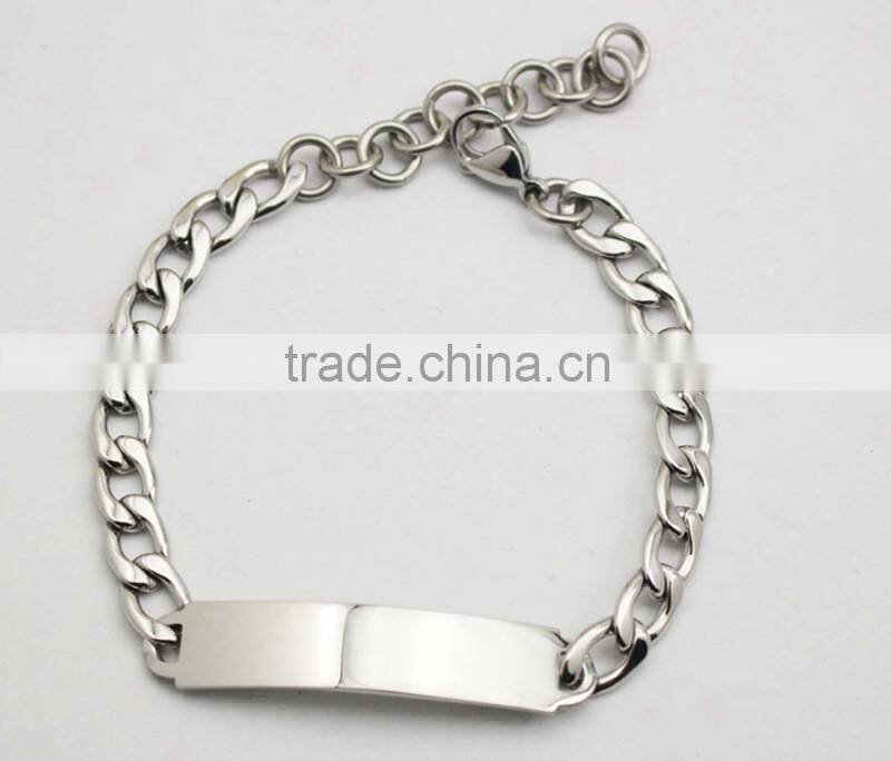 Fashion 316L Stainless Steel Tags Bracelet
