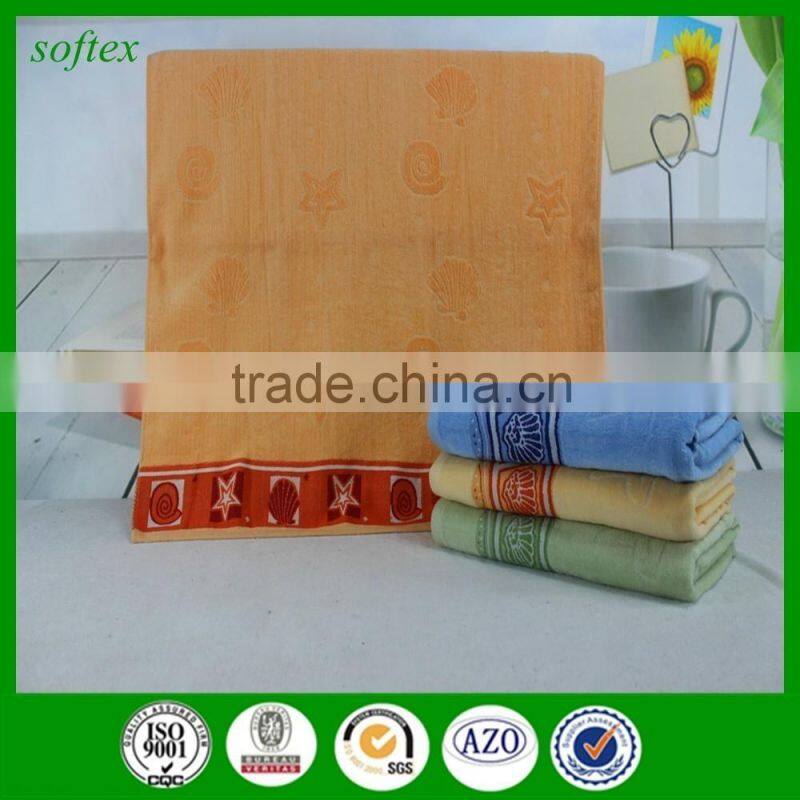 China supply large cotton yarn dyed jacquard seashell beach towels