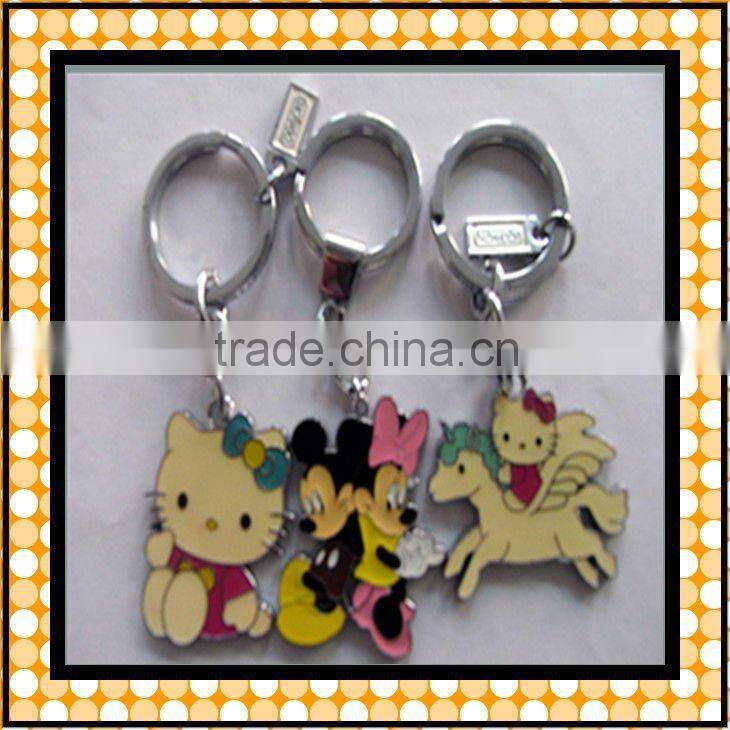 fashion zinc alloy enamel cute animal keychain
