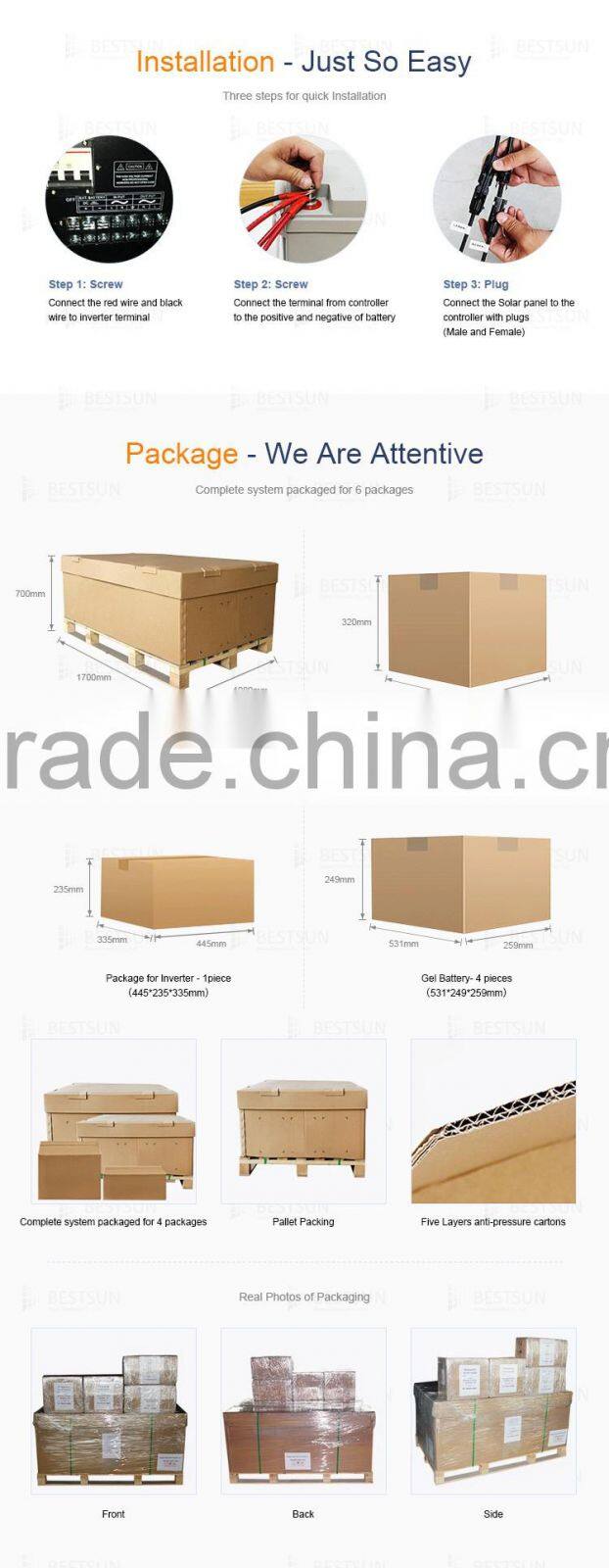 off grid solar system for home/ Solar energy home system 2000w