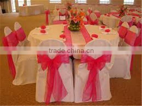 2014 Beautiful Pink Organza Runner Table Linen for Wedding Decoration
