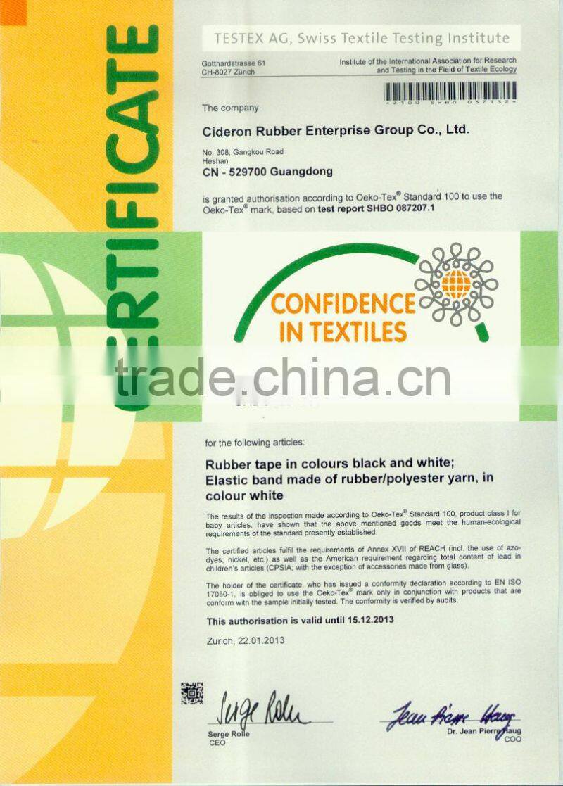 Rubber elastic thread covered polyester yarn