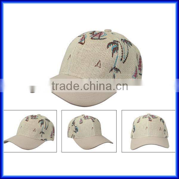 Custom straw and paper pattern baseball Cap snapback Hat fashion cap